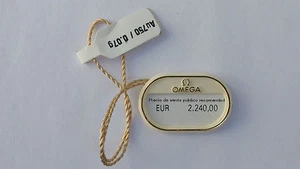 Vintage OMEGA Tag Sigillo White Étiquette Du Fabriquant Constellation Quartz - Picture 1 of 2