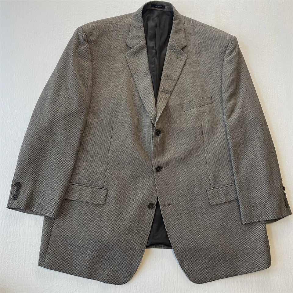 Blazer Calvin Klein 50R Gris Cuadros 100% Lana Hombre Abrigo Deportivo Traje Chaqueta Foto 1 de 4