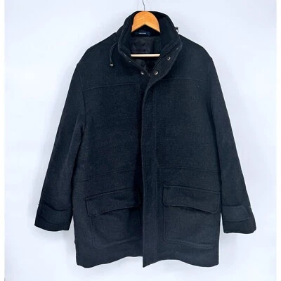 Abrigo forrado Nordstrom by Jacob Siegel para hombre 100 % lana gris carbón bolsillos talla L Foto 1 de 4