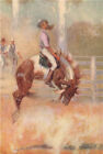 'An Australian buck-jumper' by Percy Spence. Australia. Rodeo 1910 old print