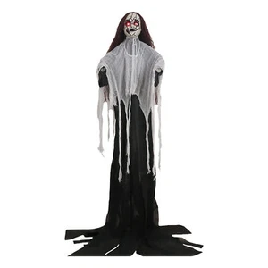 Halloween Skeleton with Red Lighted Eyes, Scary Ghost Bride, Figure with Sound - Picture 1 of 19