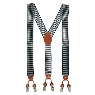 CTM Men's 1.375 Inch Wide Aztec Print Y-Back Double Clip-End Suspenders - Image 1 of 3