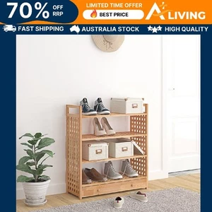Shoe Rack with Drawer 70x27x81 cm Solid Wood Walnut Storage Organizer Furn 50359 - Picture 1 of 10