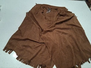 Anthropologie Moon Collection Vest Sz M Western Brown Festival Faux Suede  - Picture 1 of 4