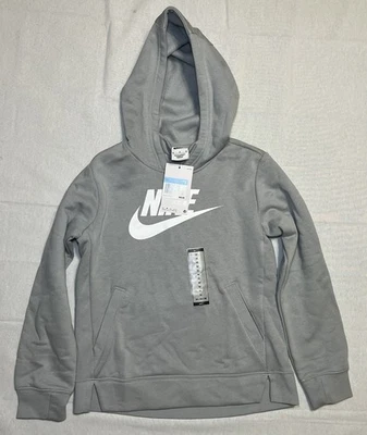 Nike Sportswear Big Kids Club Fleece Pullover Hoodie BV2717-091 Grey Size Medium - Image 1 of 4