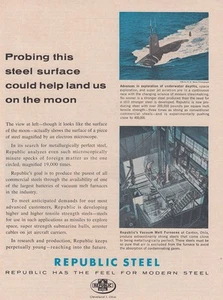 1961 Republic Steel: Probing This Steel Surface Vintage Print Ad - Bild 1 von 1