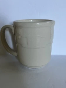 Longaberger Pottery Coffee Tea Mug Cup Ivory Cream White Woven Traditions USA 4" - Picture 1 of 3