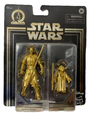 Figuras de acción de Darth Maul y Yoda edición conmemorativa dorada de Star Wars nuevas en caja Foto 1 de 2