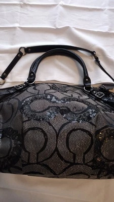 Bolso de Hombro Coach Madison Signature Op Art Sophia Lentejuelas Metálicas  Foto 1 de 4