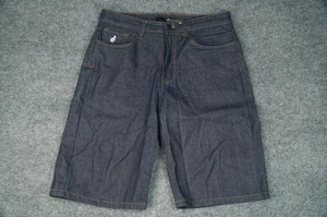 Rocawear Shorts Herren 32 Dark Wash Denim Jeans Jorts Baggy bestickt Hip Hop - Bild 1 von 13