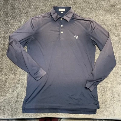 Camisa polo Peter Millar Summer Comfort para hombre manga larga golf informal azul talla S Foto 1 de 4