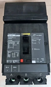 Square D HGA36020 Molded Case Circuit Breaker, I-Line Plug In, 20A, 600V, 3-Pole - Picture 1 of 4