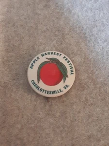 Vintage Celluloid Pinback Button Pin Apple Harvest Festival Charlottesville VA - Imagen 1 de 5