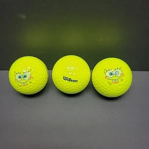 SpongeBob golf balls Wilson Yellow 3 pack Fun Collector 2009 Great Condition - Picture 1 of 4