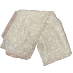 Mantón envolvente bordado transparente crema Palme Creation 110x180 cm NUEVO - Imagen 1 de 11