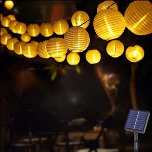 Cadena de linternas blancas solares de 1 pieza 5m10led/8m20led con 8 modos de iluminación, adecuada para - Imagen 1 de 25