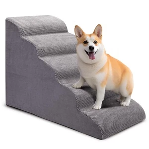 Dog Stairs for Bed and Couch, Non-Slip 5-Step Pet Stairs, 24" High Sofa Foam ... - Picture 1 of 8
