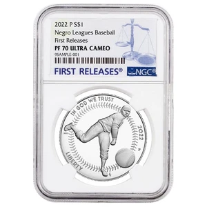 2022-P Proof $1 Negro Leagues Baseball Silver Dollar NGC PF70UC FR Blue Label - Picture 1 of 2