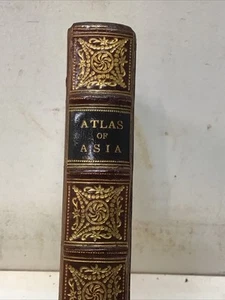 1925 Leather Atlas of Asia published in London by Robert Rivière & Son - Bild 1 von 24