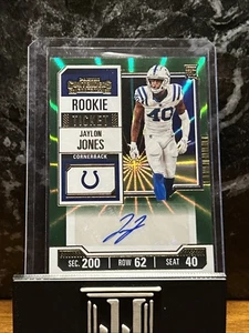2023 Panini Contenders - Rookie Ticket Jaylon Jones #243 Green Laser Auto (RC) - Picture 1 of 1