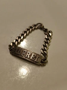  Panzerarmband Panzerkette Gravur ( Alfred)Armband  42 gr Silber 900 - Bild 1 von 6