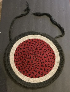 Vintage Braided Farmhouse Style Watermelon 14.5” Round Rag Rug Seat Cover - Picture 1 of 5