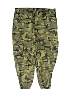 BOOHOO Green Cotton Army CAMO CARGO JOGGER Military Pants Women's Sz US-18 UK-22 - Picture 1 of 10