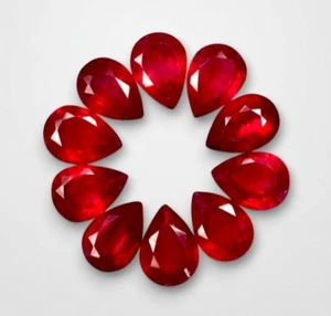 Natural Blood Red Ruby Loose Gemstones – 2 Pieces, 0.45 Ct Total, 6x4x2.5 mm - Picture 1 of 2