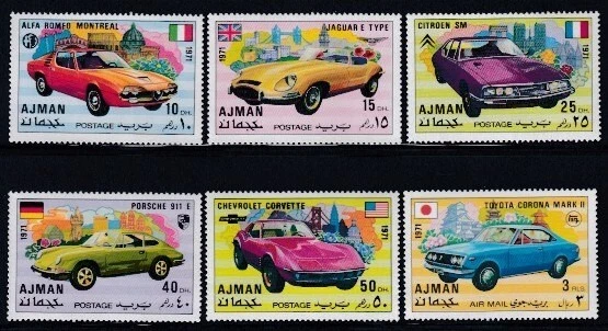 Juego Coches Deportivos AJMAN MNH Foto 1 de 1