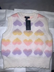 Canotta maglia New Look bianca a forma di cuore multicolore - Foto 1 di 1