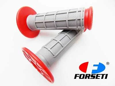 SUZUKI RMX250 RED GREY FORSETI HAND GRIP SET HANDLEBAR GRIPS PAIR - Image 1 of 4