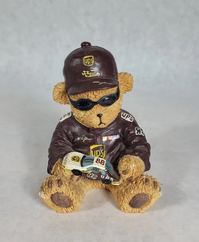 Dale Jarret #88 UPS Resin Bear Statue Figurine Nascar Racing Car Hat 4" RARE Cover