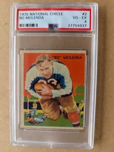 National Chicle Bo Molenda 1935 #2 estrellas de fútbol PSA 4 gigantes de Nueva York - Imagen 1 de 2