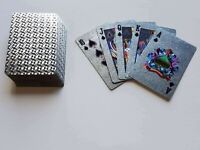 2 Standard Silver Foil Plaid Style Poker Deck Waterproof Plastic Playing Card
