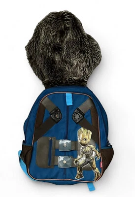 RARE Marvel GROOT Blue Backpack w/ Hood - Authentic Disney Store Exclusive - Image 1 of 4