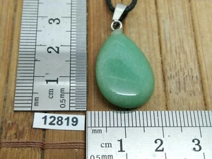 GRÜNER AVENTURIN Anhänger + verstellbare Kordel Lithotherapie Reiki Tropfen Stil - Bild 1 von 1