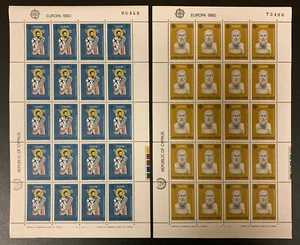 CYPRUS 1980 EUROPA ISSUE - COMPLETE SHEETS OF 20 - #533-534 - Bild 1 von 1