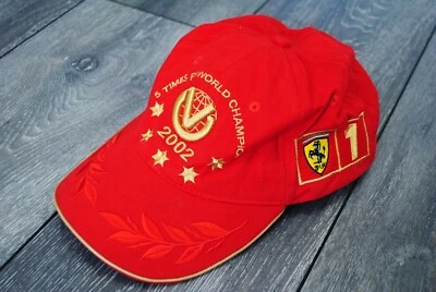 CAMPEÓN DEL MUNDO DE F1 2002 VINTAGE MICHAEL SCHUMACHER FERARRI GORRA ROJA 5 VECES CAMPEÓN Foto 1 de 4