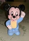 Walt Disney MICKEY MOUSE BABY BOY Figurine BLUE SHIRT YELLOW BIB Japan HTF RARE