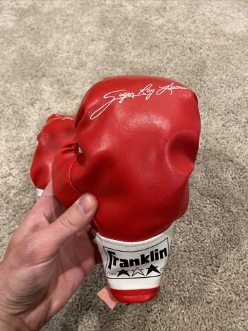 Vintage FRANKLIN SUGAR RAY LEONARD JR YOUTH KIDS SIZE BOXING GLOVES Cover