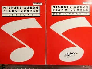 Menge 2 Michael Aaron Klavier Kurs Bücher Klasse 2 Lektionen & Aufführung - Bild 1 von 10
