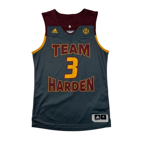 Adidas James Harden Jersey Men Medium Grey V Neck NBA Basketball Houston Rockets Cover