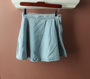 American Apparel Denim Skater Skirt Women's Small Blue Cotton Flare Circle sz S - Picture 1 of 5