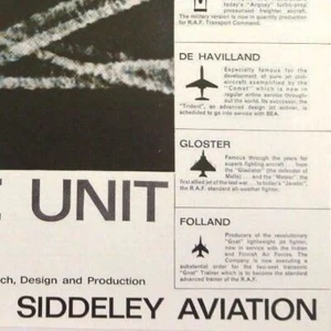 1961 Hawker Siddeley Aviation Avro Blackburn AWA Original Vintage Print Ad E384 - Picture 1 of 5