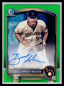 2025 Bowman Mega Box BMA-BW Brock Wilken Brewers Auto Green Mojo Refractor /99 - Picture 1 of 2