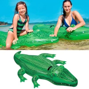 Pool Inflatable Alligator Water Party Toys Seat Ride Swimming Ring Crocodile - Picture 1 of 9