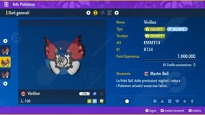 Vivillon Pokeballl Form 6IV Pokemon Scarlatto, Violetto Scarlet, Violet - Picture 1 of 2