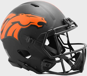 Denver Broncos Unsigned Eclipse Black Authentic Full Size Riddell Helmet - Picture 1 of 1