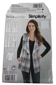 Top y chaleco Simplicity D0104 damas patrón de costura nuevo talla 8-18 sobre dañado - Imagen 1 de 7