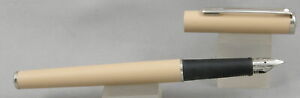 Sheaffer Agio Tan & Chrome Fountain Pen - Medium Nib - MINT New-Old-Stock -2006